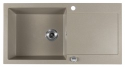 SAPHO - Granitový vestavný dřez s odkapem, 97x50cm, béžová (GR1612)