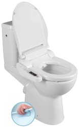 SAPHO - HANDICAP WC kombi zvýšený sedák s elektronickým bidetem BLOOMING ECONOMY PLUS, Rimless, zadní odpad, bílá (NB-1160D-1)