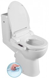 SAPHO - HANDICAP WC kombi zvýšený sedák s elektronickým bidetem BLOOMING EKO PLUS, Rimless, zadní odpad, bílá (NB-1160D-1)