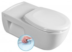 SAPHO - HANDICAP závěsná WC mísa prodloužená, Rimless, 37x70 cm, bílá (TU1206)