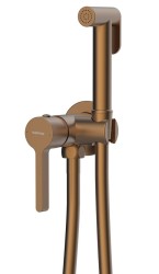 SAPHO - ICONIC podomítková bidetová baterie se Stop sprškou, kulatá, měď mat (AF040PG)
