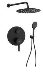 SAPHO - ICONIC podomítkový sprchový set s pákovou baterií, 2 výstupy, vyústění, černá mat (AF042B-01)