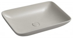 SAPHO - INFRANE betonové umyvadlo na desku, včetně výpusti, 57x37cm, bílý pískovec (AR460)