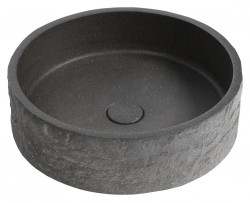 SAPHO - ISPIR betonové umyvadlo včetně výpusti, 40cm, černý granit (AR476)