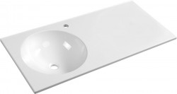 SAPHO - JUNO umyvadlo, litý mramor, 100x47cm, levé, bílá (JU101)