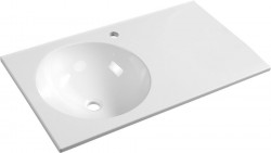 SAPHO - JUNO umyvadlo, litý mramor, 80x47cm, levé, bílá (JU080)