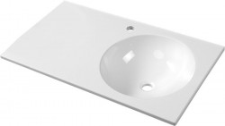 SAPHO - JUNO umyvadlo, litý mramor, 80x47cm, pravé, bílá (JU081)
