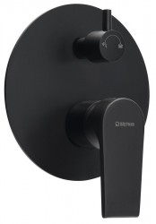 SAPHO - KAI podomítková sprchová baterie, 2 výstupy, otočný přepínač, černá mat (KA43/15)