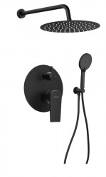 SAPHO - KAI podomítkový sprchový set s pákovou baterií, otočný přepínač, 2 výstupy, černá mat (KA43/15-03)