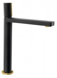 SAPHO - KAISA stojánková umyvadlová baterie vysoká, 235, černá/zlato mat (ZT092)