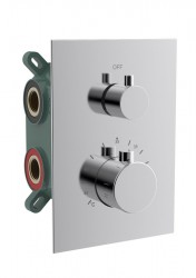 SAPHO - KIMURA podomítková sprchová termostatická baterie, box, 2 výstupy, chrom (KU682)