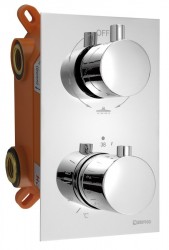 SAPHO - KIMURA podomítková sprchová termostatická baterie, box, 3 výstupy, chrom (KU383)