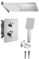 SAPHO - KIMURA podomítkový sprchový set s termostatickou baterií, box, 3 výstupy, chrom (KU683-21)