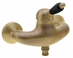 SAPHO - KIRKÉ BLACK nástěnná sprchová baterie, černá páčka, bronz (KI11NB)
