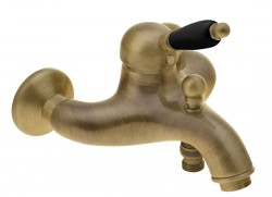 SAPHO - KIRKÉ BLACK nástěnná vanová baterie, černá páčka, bronz (KI10NB)