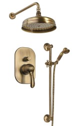 SAPHO - KIRKÉ podomítkový sprchový set s pákovou baterií, 2 výstupy, bronz (KI42B-01)