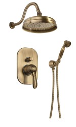 SAPHO - KIRKÉ podomítkový sprchový set s pákovou baterií, 2 výstupy, bronz (KI42B-02)