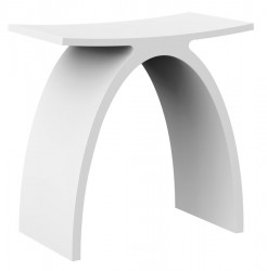 SAPHO - KORAL koupelnová stolička 43x43x23,5cm, solid surface, bílá mat (WF434)