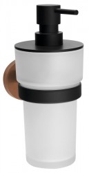 SAPHO - LARISSA dávkovač mýdla 250ml, mléčné sklo, černá/měď mat (WS019BC)