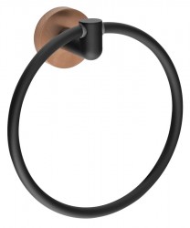 SAPHO - LARISSA držák ručníků kruh, černá/měď mat (WS006BC)