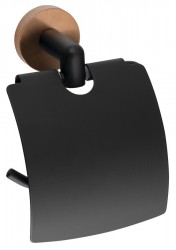 SAPHO - LARISSA držák toaletního papíru s krytem, černá/měď mat (WS007BC)