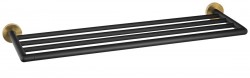 SAPHO - LARISSA polička na ručníky 600, černá/zlato mat (WS028BG)