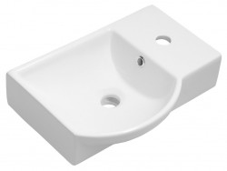 SAPHO - LITOS keramické umývátko rohové, 45x32cm, baterie vpravo, bílá (4079)