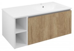 SAPHO - LOREA skříňka 100x46x51,5cm (20+80cm), pravá, dub alabama/bílá mat (LE080-2231-R-02)