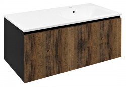 SAPHO - LOREA skříňka 100x46x51,5cm (30+70cm), pravá, dub collingwood/černá mat (LE070-1935-R-03)