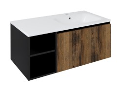 SAPHO - LOREA skříňka 100x46x51,5cm (30P+70cm), pravá, dub collingwood/černá mat (LE070-1935-R-13)