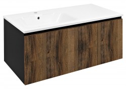 SAPHO - LOREA skříňka 100x46x51,5cm (70+30cm), levá, dub collingwood/černá mat (LE070-1935-L-03)