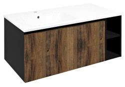 SAPHO - LOREA skříňka 100x46x51,5cm (80+20cm), levá, dub collingwood/černá mat (LE080-1935-L-03)