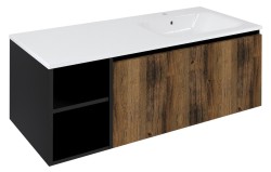 SAPHO - LOREA skříňka 120x46x51,5cm (30P+90cm), pravá, dub collingwood/černá mat (LE090-1935-R-06)