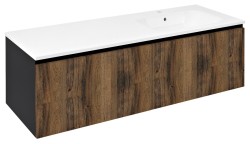 SAPHO - LOREA skříňka 140x46x51,5cm (70+70cm), pravá, dub collingwood/černá mat (LE070-1935-R-06)