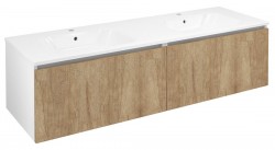 SAPHO - LOREA skříňka 160x46x51,5cm (80+80cm), dub alabama/bílá mat (LE080-2231-02)