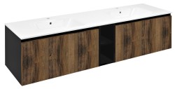 SAPHO - LOREA skříňka 180x46x51,5cm (80+20+80cm), dub collingwood/černá mat (LE080-1935-07)