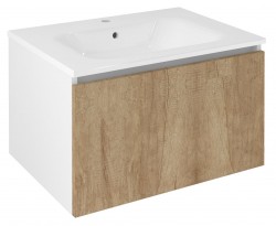 SAPHO - LOREA umyvadlová skříňka 70x44x51,2cm, 1x zásuvka, dub alabama/bílá mat (LE070-2231)