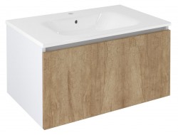 SAPHO - LOREA umyvadlová skříňka 80x44x51,2cm, 1x zásuvka, dub alabama/bílá mat (LE080-2231)