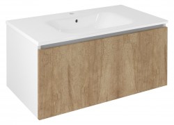 SAPHO - LOREA umyvadlová skříňka 90x44x51,2cm, 1x zásuvka, dub alabama/bílá mat (LE090-2231)