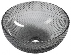 SAPHO - MARAC skleněné gravírované umyvadlo na desku Ø 39,5cm, černá (TY310)