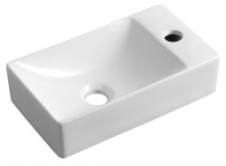SAPHO - MARGITHA keramické umývátko 38x22cm, otvor pro baterii vpravo, bílá (MGT3822)
