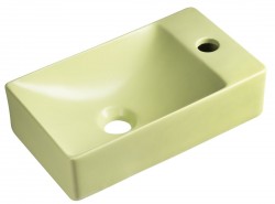 SAPHO - MARGITHA keramické umývátko 38x22cm, otvor pro baterii vpravo, pistáciová (MGT38223)