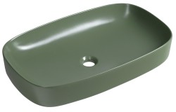 SAPHO - MATTEO keramické umyvadlo na desku 65x40cm, zelená mat (3064-128)