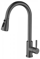 SAPHO - MIKELA stojánková dřezová baterie s výsuvnou sprškou, gun metal (1106-30GM)