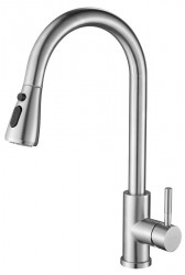 SAPHO - MIKELA stojánková dřezová baterie s výsuvnou sprškou, nikl (1106-30NK)