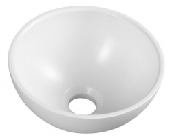 SAPHO - MINOR umývátko na desku, litý mramor, Ø 26cm, bílá (MR260)