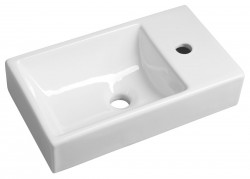 SAPHO - MINOS keramické umývátko, 45x26cm, baterie vpravo, bílá (4057)