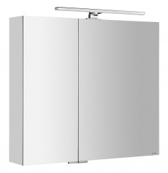 SAPHO - MIRRÓ galerka s LED osvětlením, 80x70x16cm, bílá (MC080-0030)