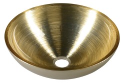 SAPHO - MURANO SOFT BROWN skleněné umyvadlo na desku, průměr 40cm, zlatá/stříbrná (AL5318-67)