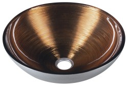 SAPHO - MURANO WENGE skleněné umyvadlo na desku, průměr 40cm, měď/stříbrná (AL5318-66)